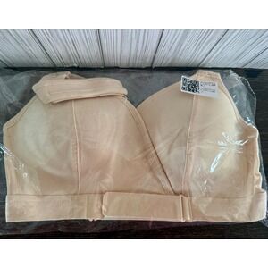 NWT Veracomfort 3.0 Front Close Wireless Bra Beige Size Large F012